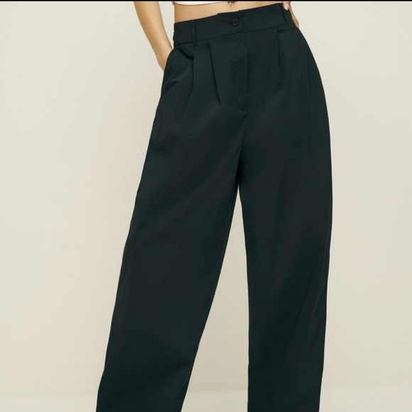 Reformation Laura Harrier Danielle Oversized Black Pant Midrise Size US 10 - Picture 5 of 7